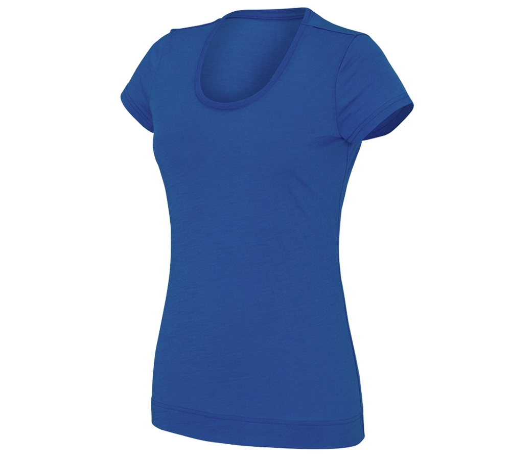 Installatori / Idraulici: e.s. t-Shirt merino light, donna + blu genziana