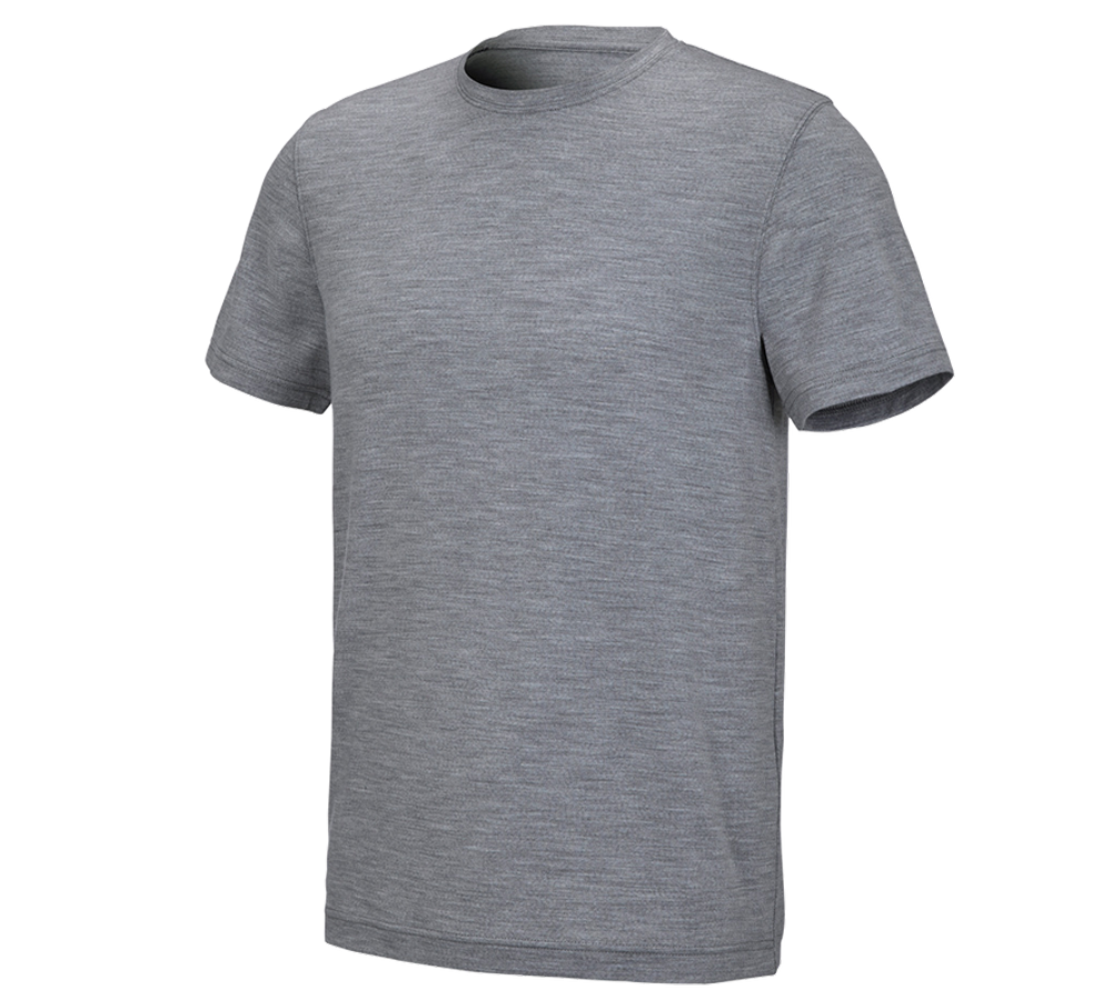 Maglie | Pullover | Camicie: e.s. t-Shirt merino light + grigio sfumato