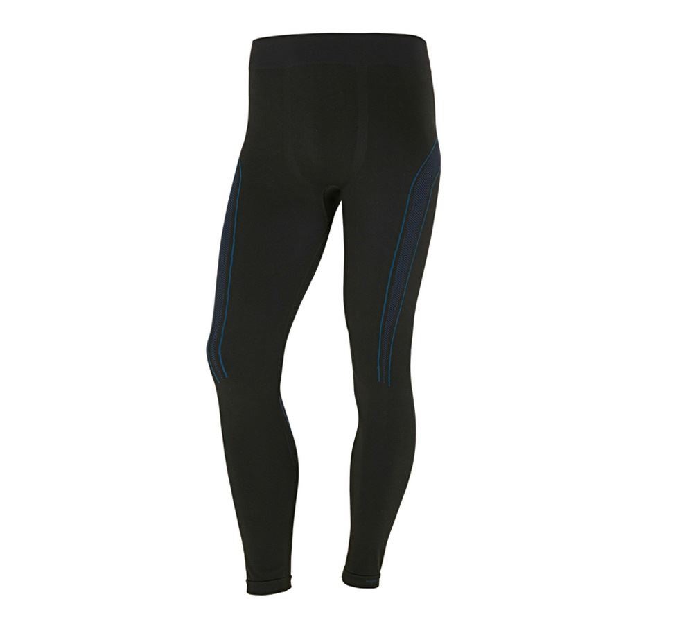 Intimo | Abbigliamento termico: e.s. long pants funzionali seamless-warm + nero/blu genziana