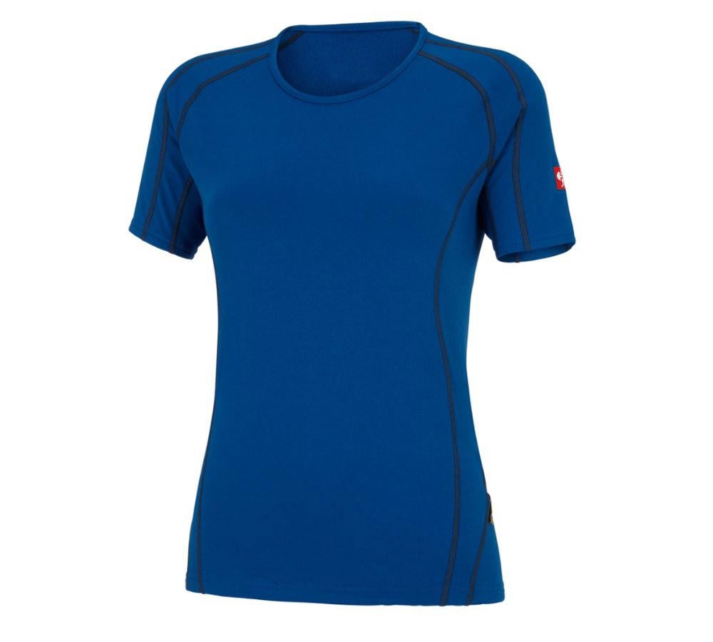 Freddo: e.s. t-shirt funzionale clima-pro, warm, donna + blu genziana