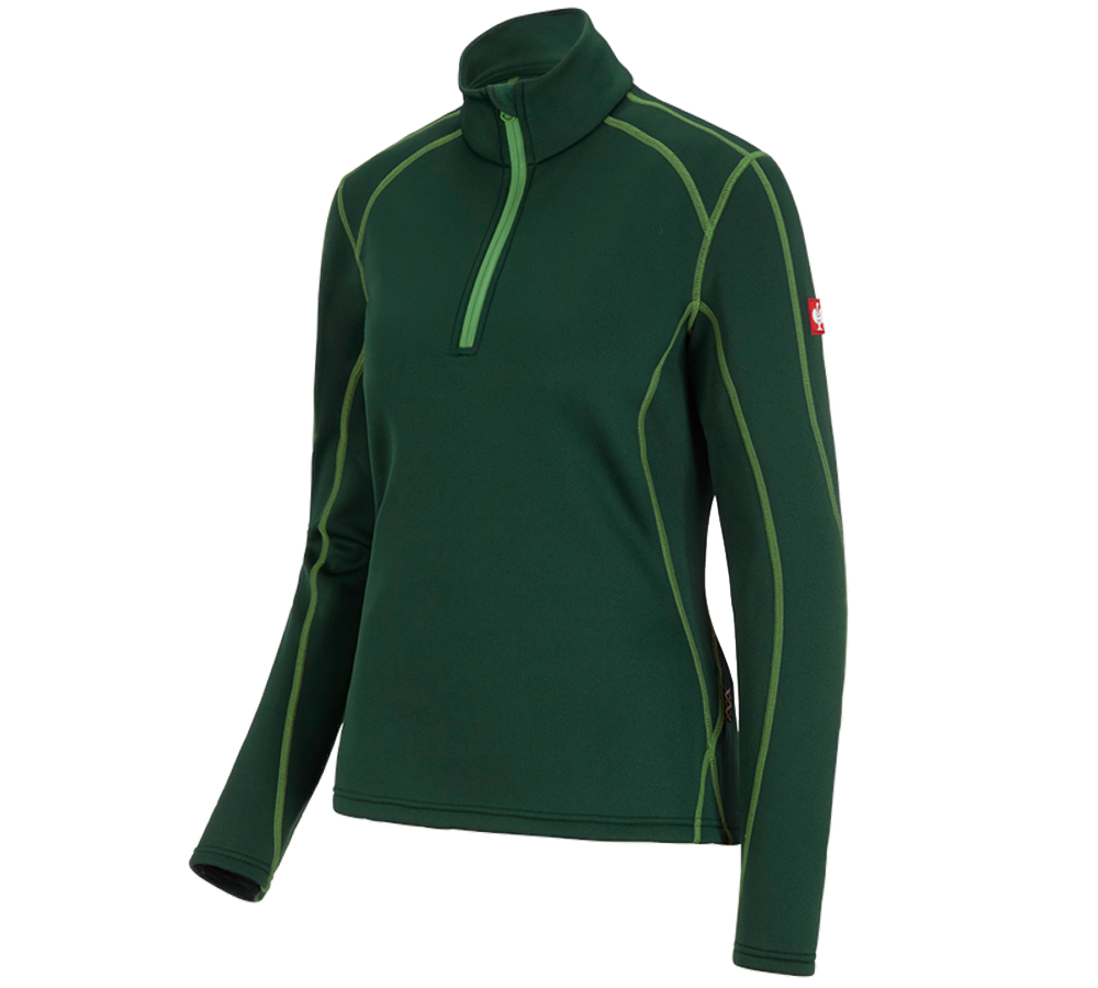 Maglie | Pullover | Bluse: Troyer funz. thermo stretch e.s.motion 2020, donna + verde/verde mare