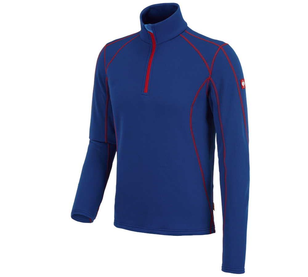 Maglie | Pullover | Camicie: Troyer funzionale thermo stretch e.s.motion 2020 + blu reale/rosso fuoco