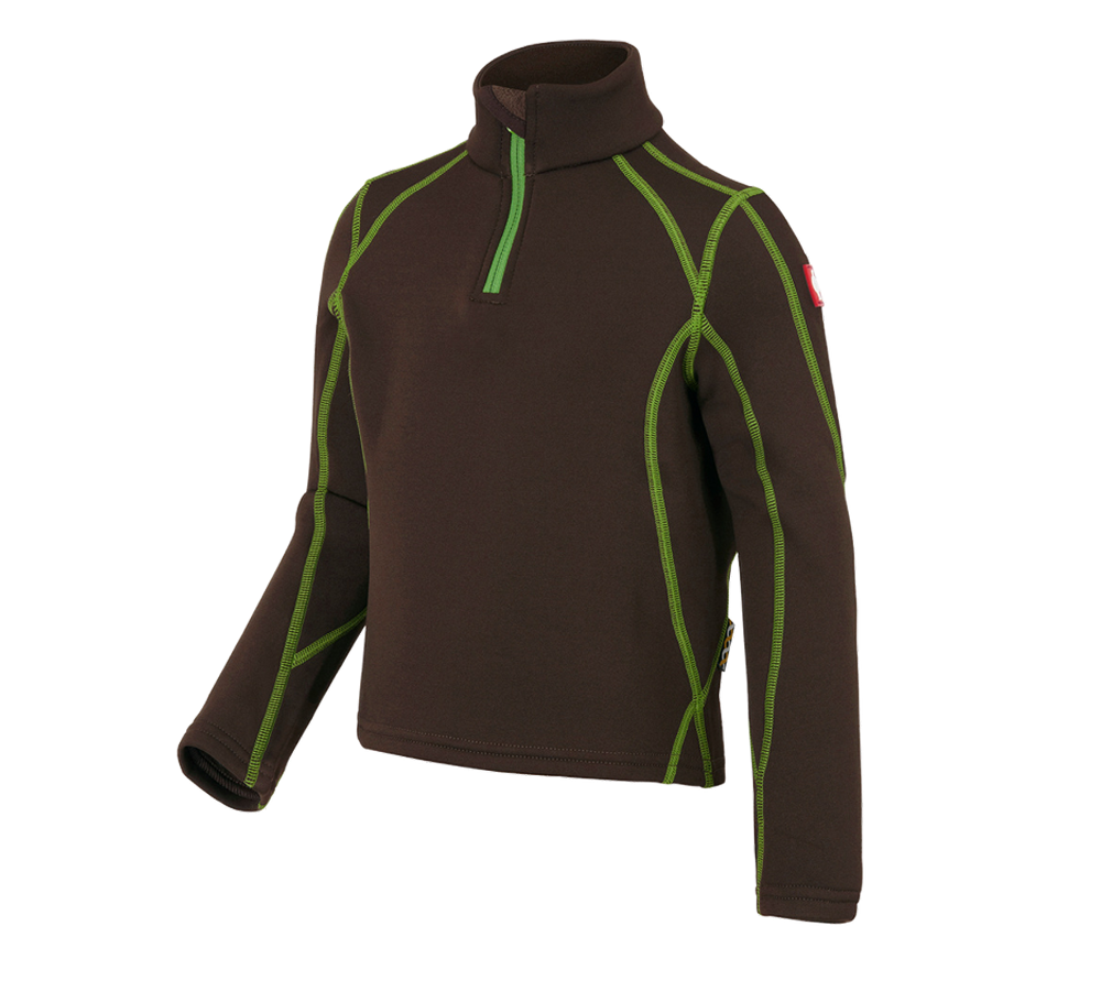 Maglie | Pullover | T-Shirt: Troyer funz. thermo stretch e.s.motion 2020, bamb. + castagna/verde mare