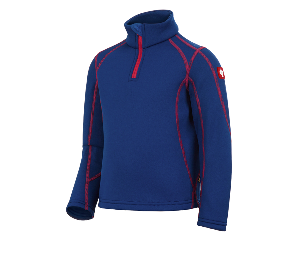 Maglie | Pullover | T-Shirt: Troyer funz. thermo stretch e.s.motion 2020, bamb. + blu reale/rosso fuoco