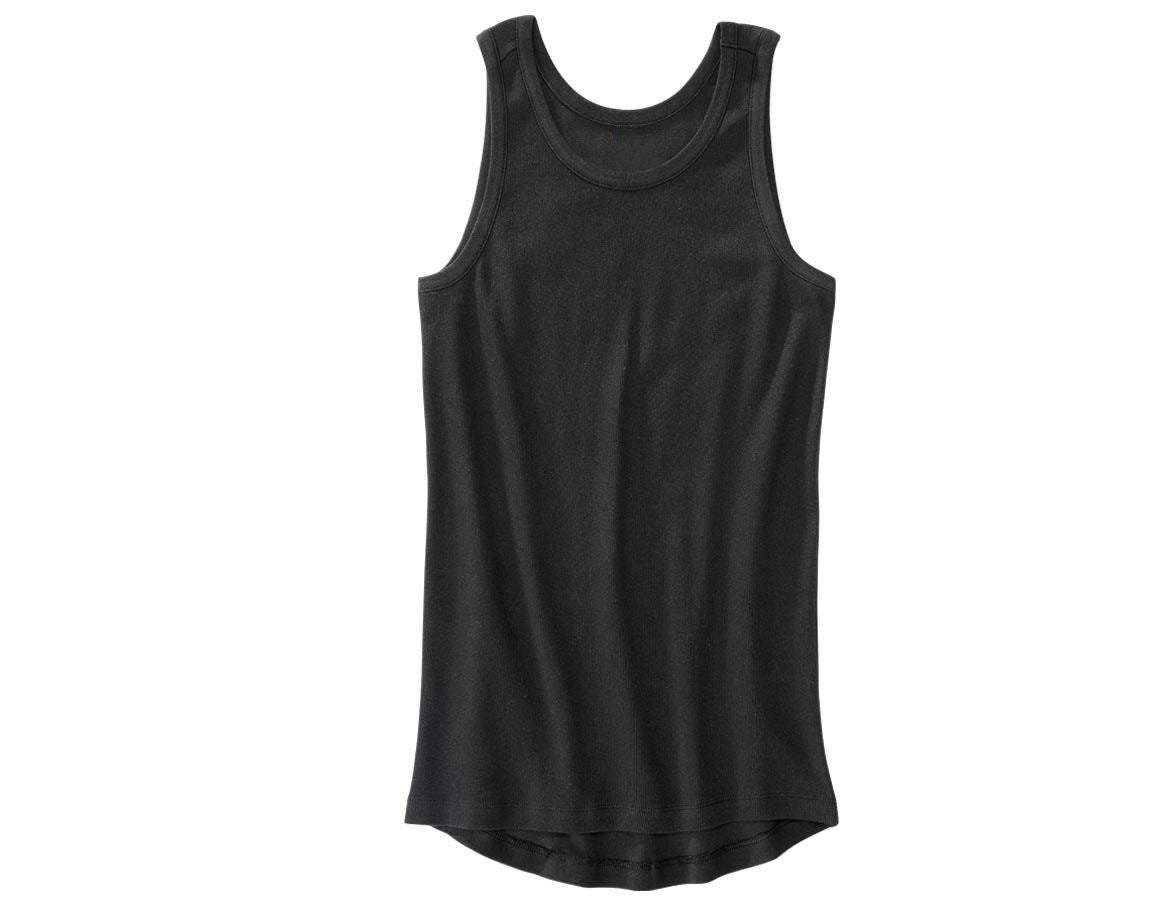 Temi: e.s. cotton rib Tank-Shirt + nero