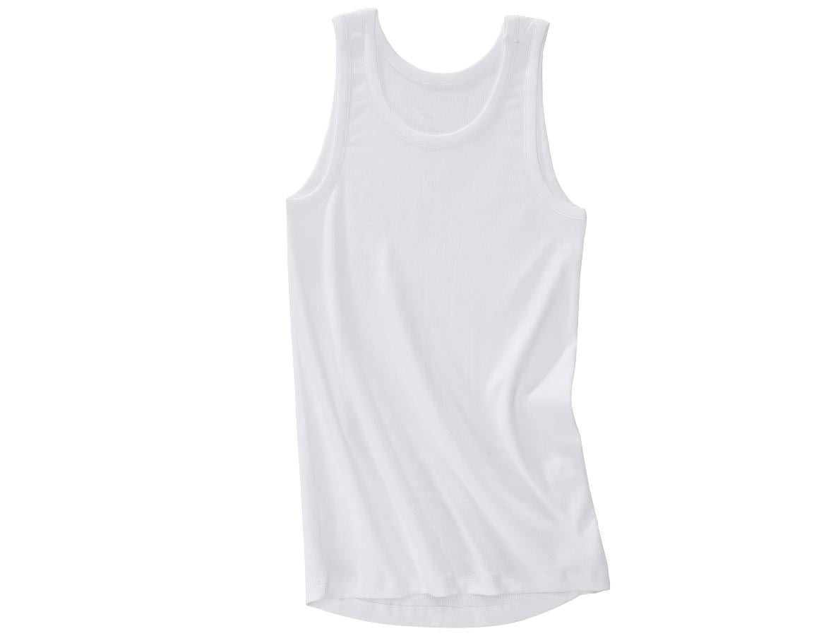 Temi: e.s. cotton rib Tank-Shirt + bianco