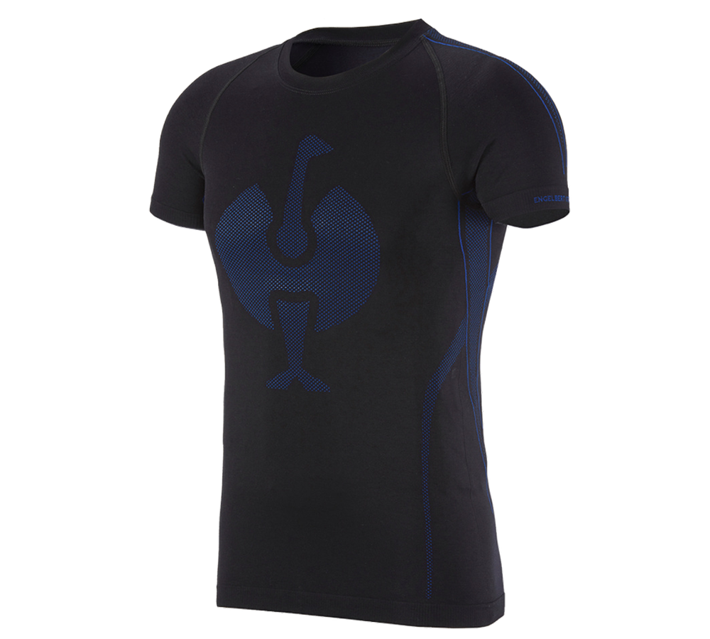 Freddo: e.s. t-shirt funzionale seamless - warm + nero/blu genziana