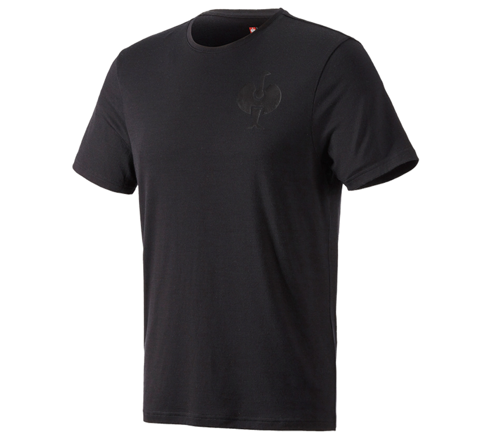 Maglie | Pullover | Camicie: T-Shirt merino e.s.trail + nero