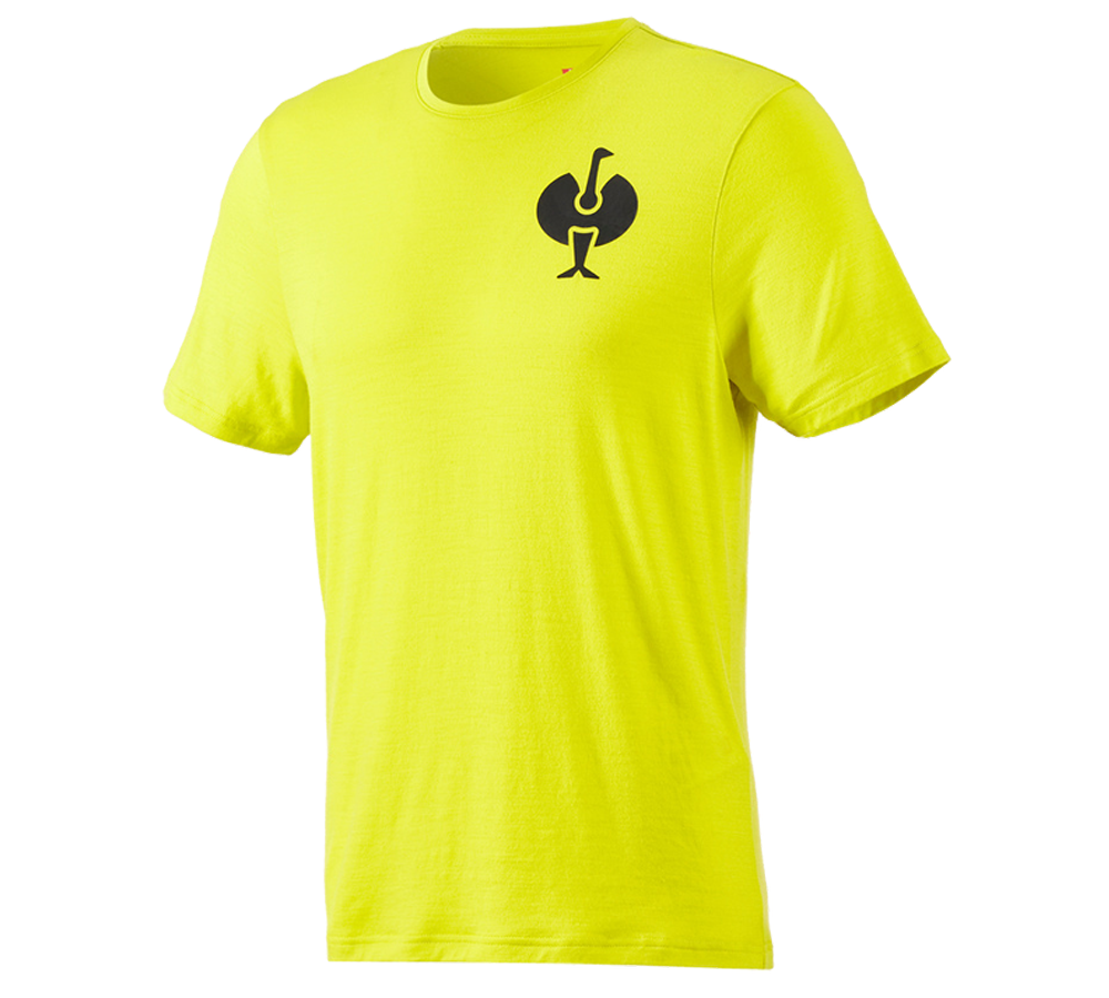 Maglie | Pullover | Camicie: T-Shirt merino e.s.trail + giallo acido/nero