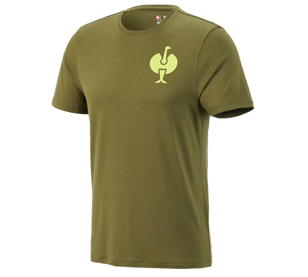 Maglie | Pullover | Camicie: T-Shirt merino e.s.trail + verde ginepro/verde lime