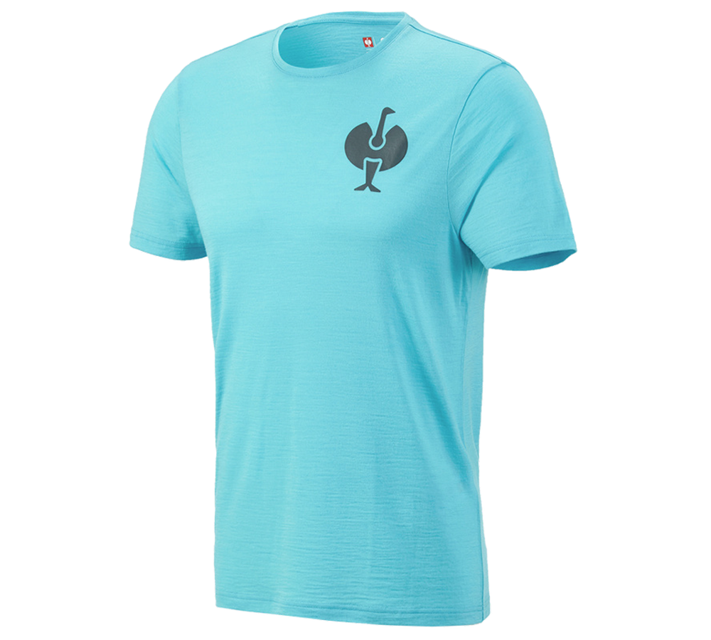 Maglie | Pullover | Camicie: T-Shirt merino e.s.trail + turchese lapis/antracite 