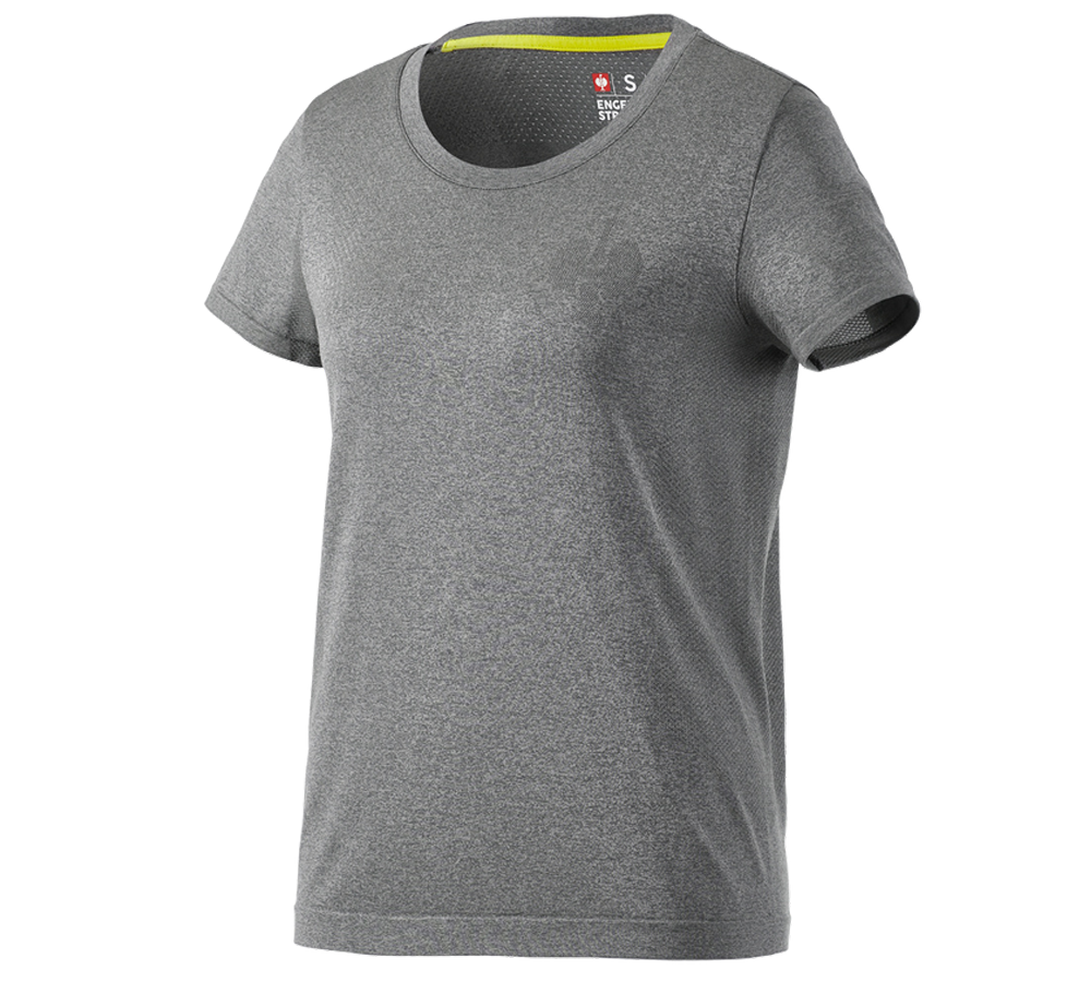 Shirts & Co.: T-Shirt seamless e.s.trail, Damen + basaltgrau melange