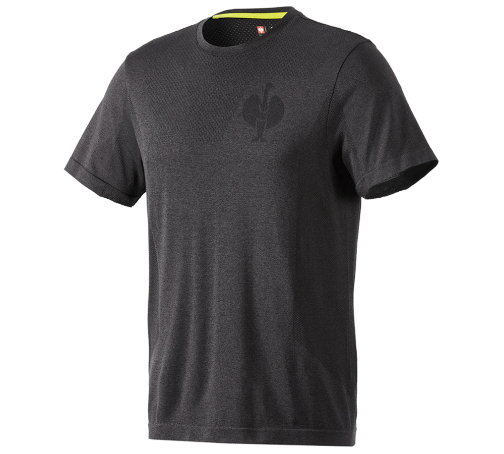 Maglie | Pullover | Camicie: T-Shirt seamless e.s.trail + nero melange