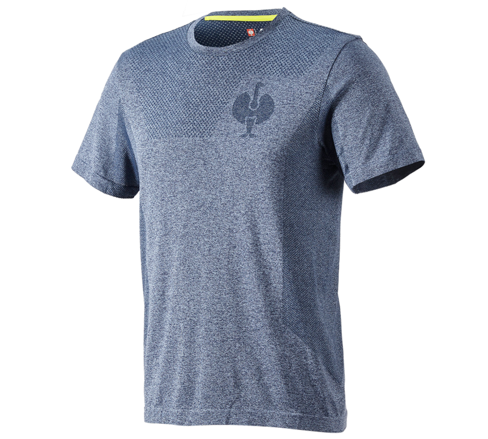 Maglie | Pullover | Camicie: T-Shirt seamless e.s.trail + blu profondo melange