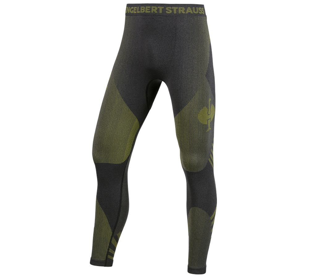 Intimo | Abbigliamento termico: Long Pants funzionali e.s.trail seamless - warm + nero/giallo acido