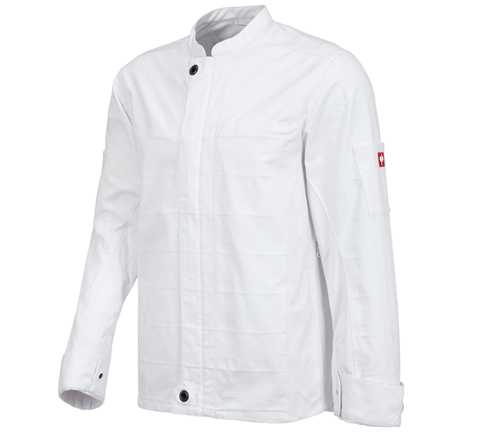 Shirts & Co.: Berufsjacke langarm e.s.fusion, Herren + weiß