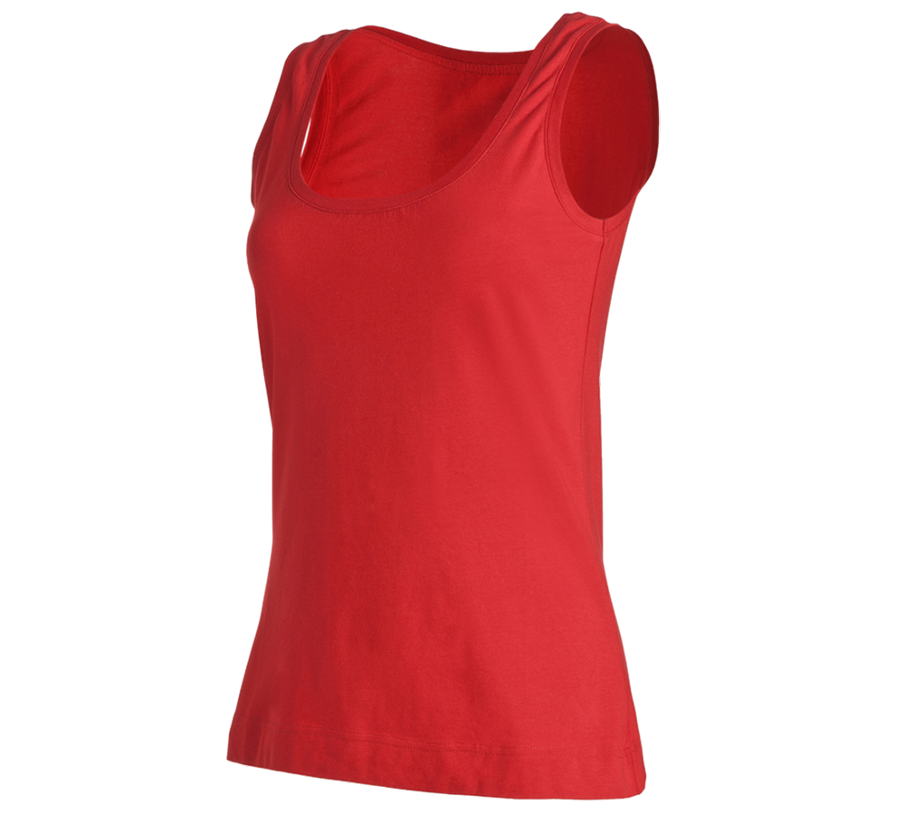 Maglie | Pullover | Bluse: e.s. Tank-Top cotton stretch, donna + rosso fuoco