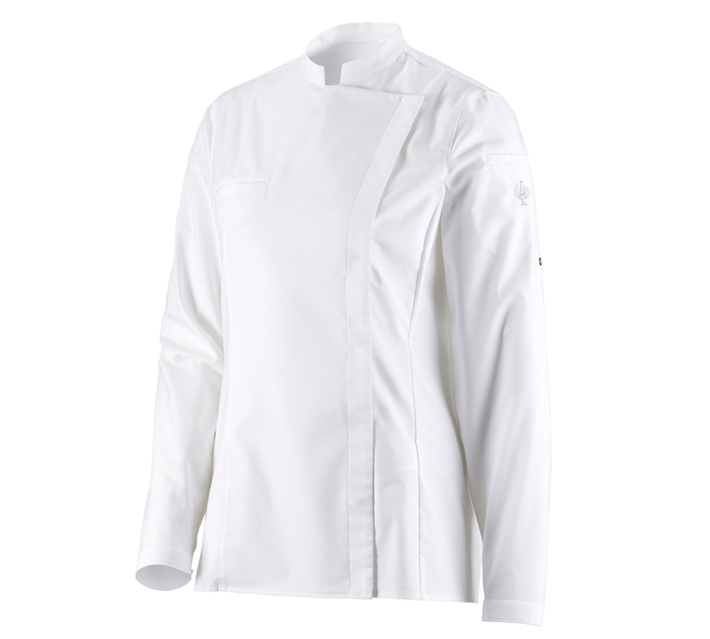Maglie | Pullover | Bluse: e.s. camicia da cuoco, donna + bianco