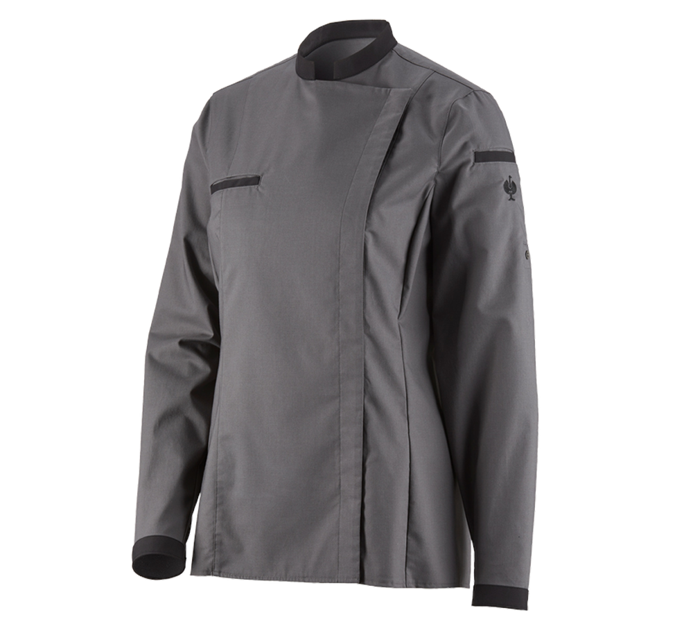 Maglie | Pullover | Bluse: e.s. camicia da cuoco, donna + grigio ossido