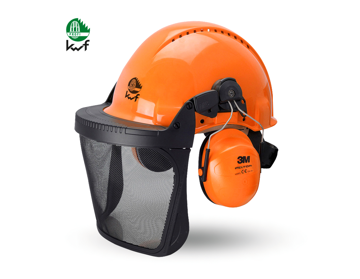 Elmetto protettivo: Combinazione casco protettivo forestale KWF + arancio