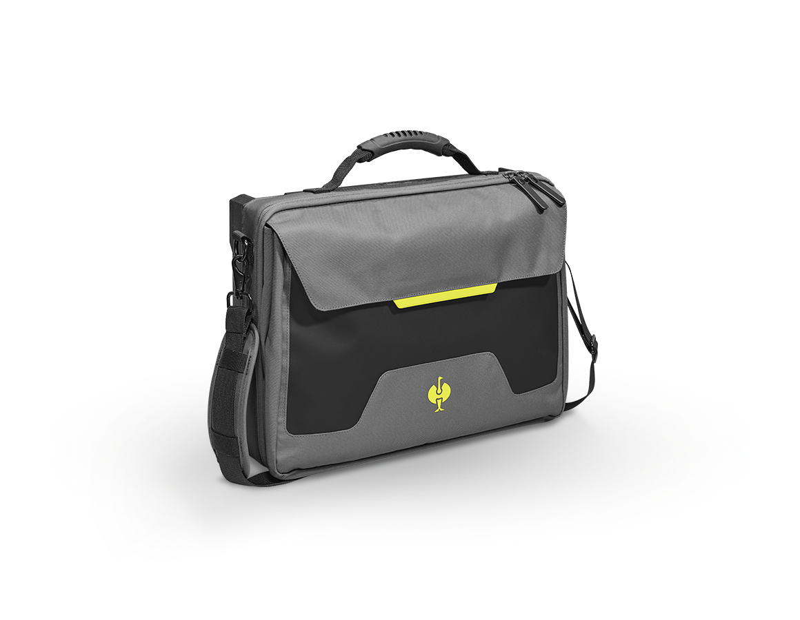 Accessori: STRAUSSbox borsa per computer portatile + grigio basalto/giallo acido