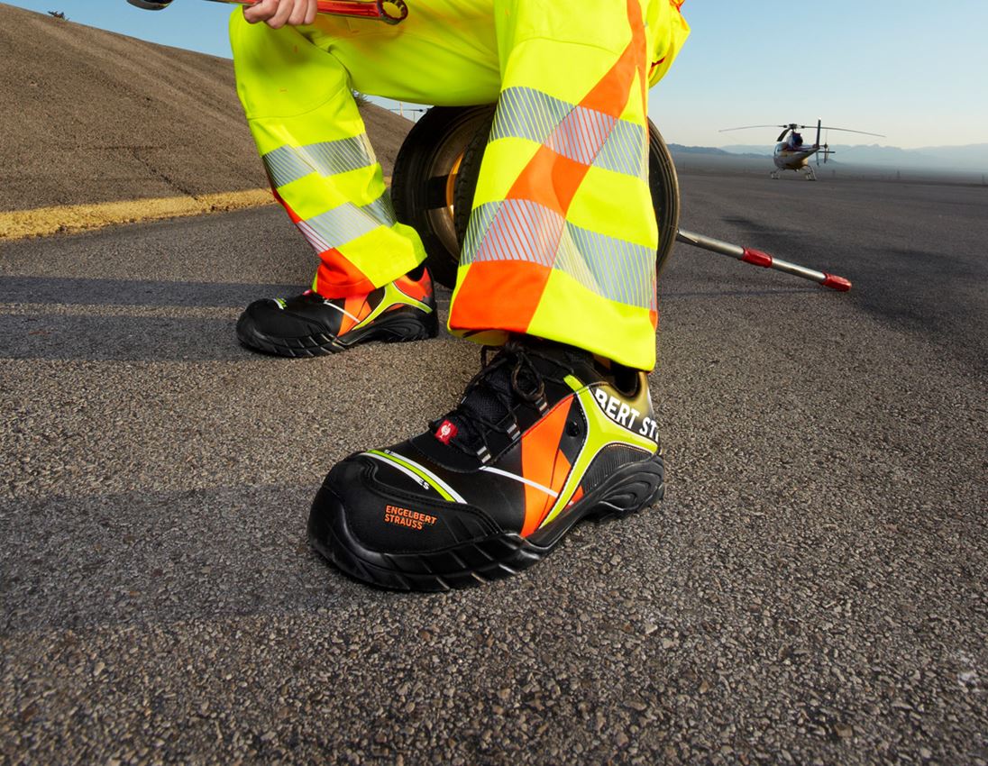 Safety Trainers: e.s. S3 scarpe basse antinfortunistiche Turais + nero/arancio fluo/giallo fluo 1