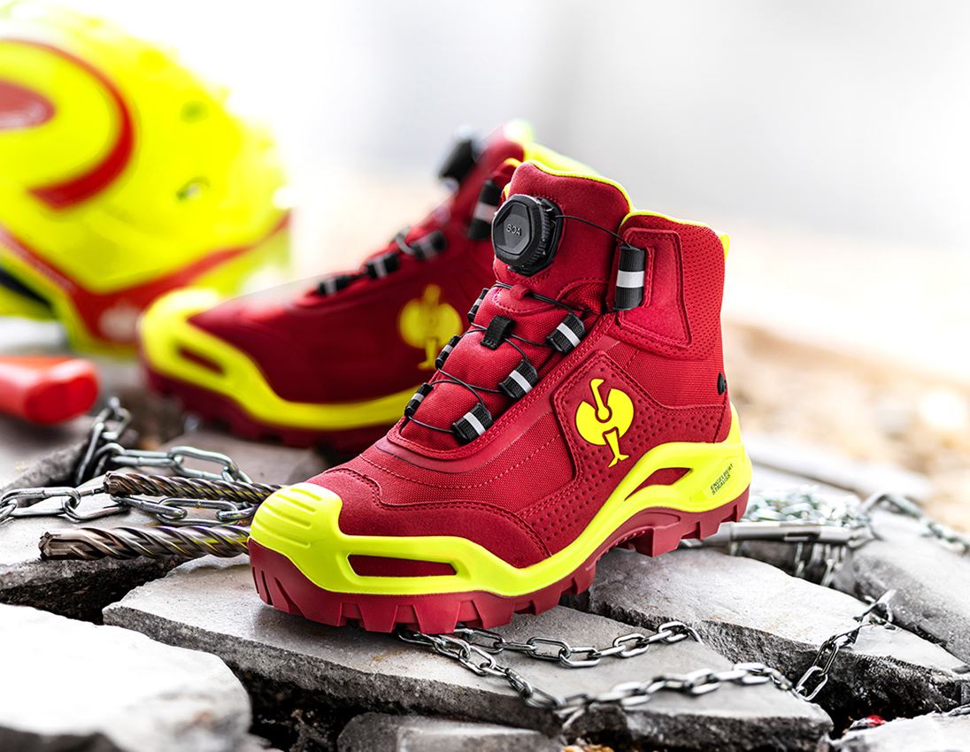 S3: S3 scarpe antinfortunistiche e.s. Kastra II mid + rosso/giallo fluo