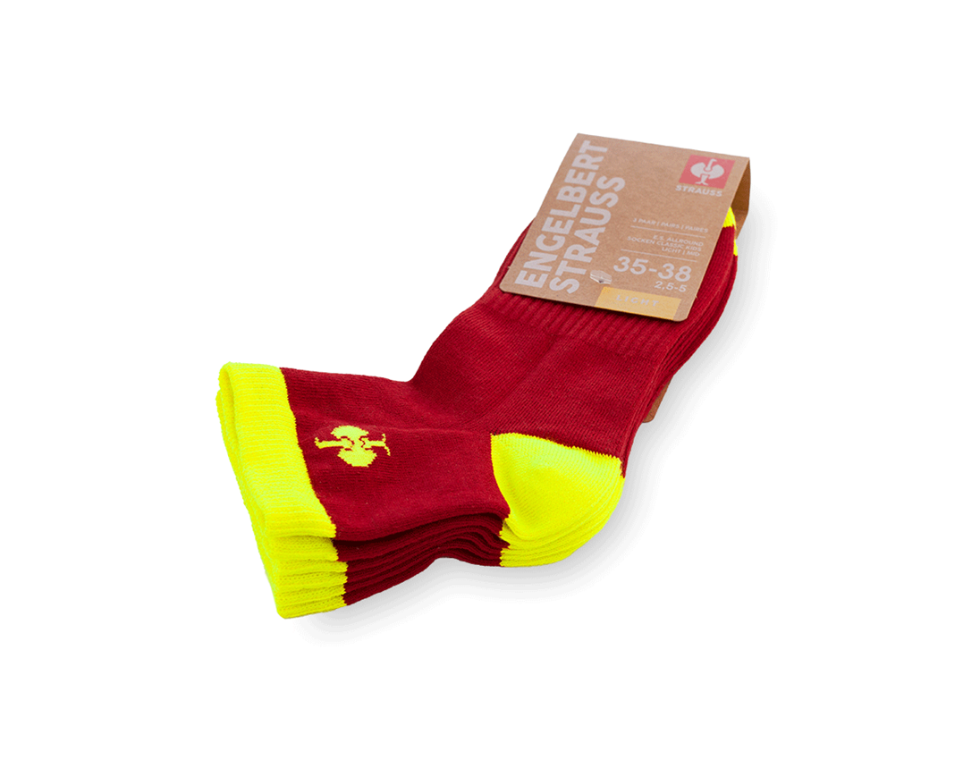 Accessori: e.s. calze Allround Classic light/mid, bambino + rosso fuoco/giallo fluo