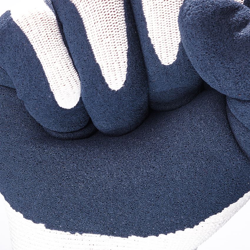 Sicurezza sul lavoro: e.s. guanti in schiuma di lattice riciclati,3 paia + blu/bianco 2