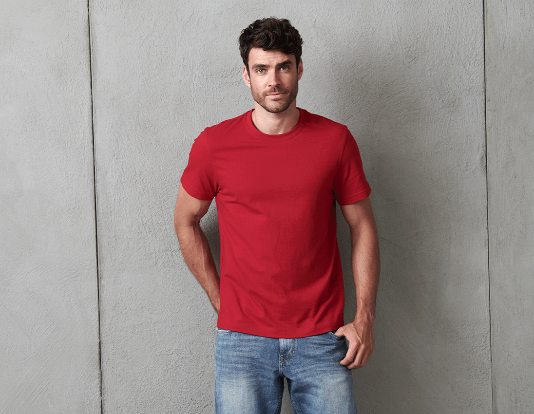 Maglie | Pullover | Camicie: e.s. t-shirt cotton + rosso fuoco