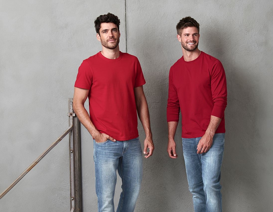 Maglie | Pullover | Camicie: e.s. t-shirt cotton + rosso fuoco 1