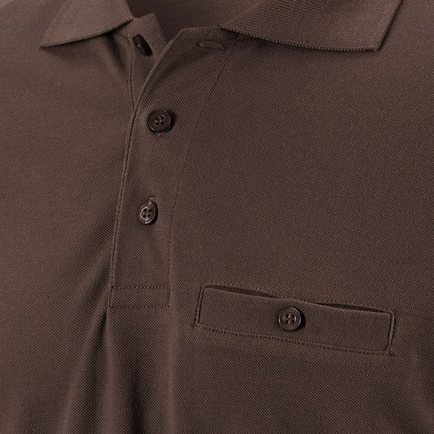 Maglie | Pullover | Camicie: e.s. longsleeve polo cotton Pocket + castagna 2
