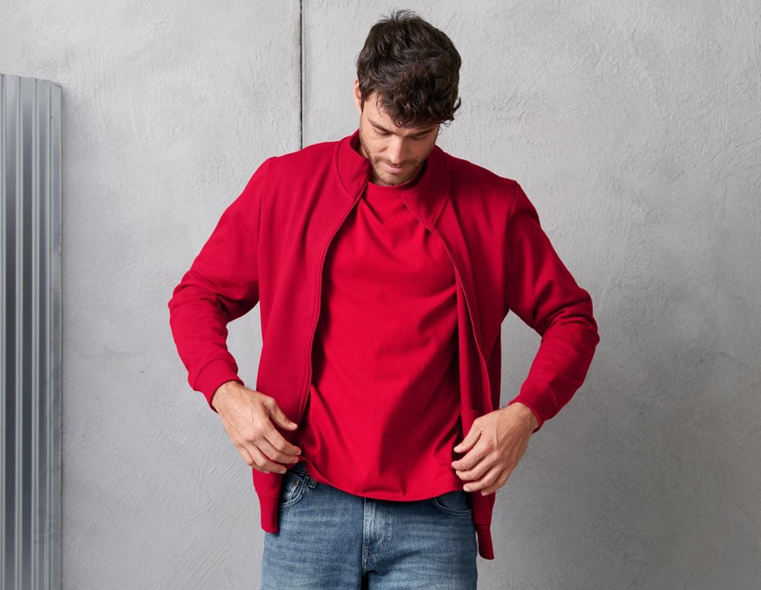 Maglie | Pullover | Camicie: e.s. felpa aperta poly cotton + rosso 1