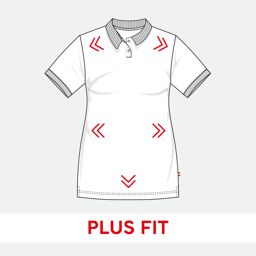 Themen: e.s. Piqué-Polo cotton stretch, Damen, plus fit + schwarz 2