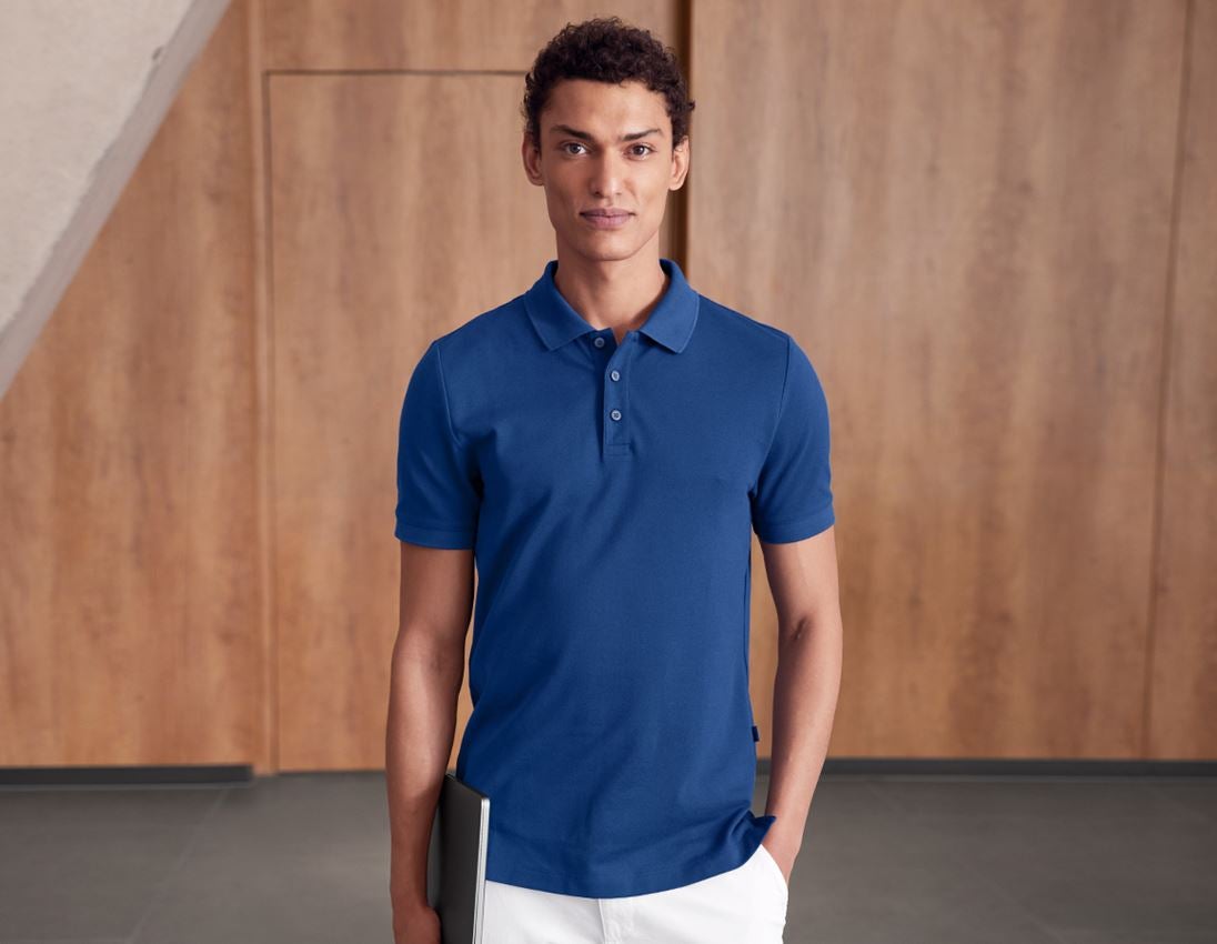 Maglie | Pullover | Camicie: e.s. polo in piqué cotton stretch + blu alcalino