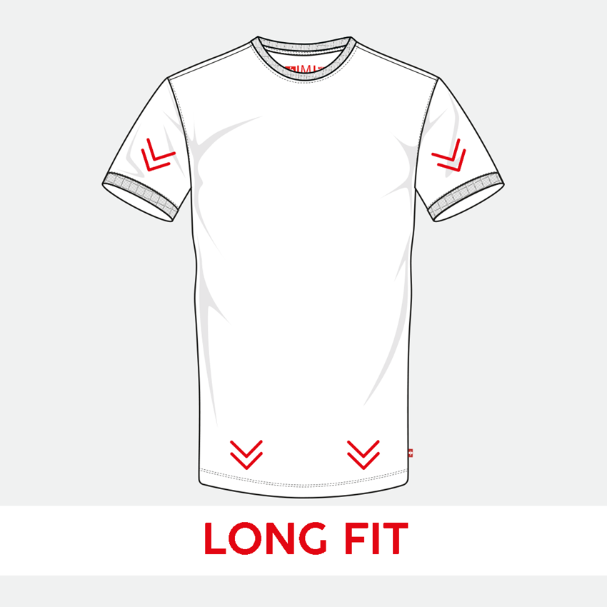 Temi: e.s. t-shirt cotton stretch, long fit + rosso fuoco 2