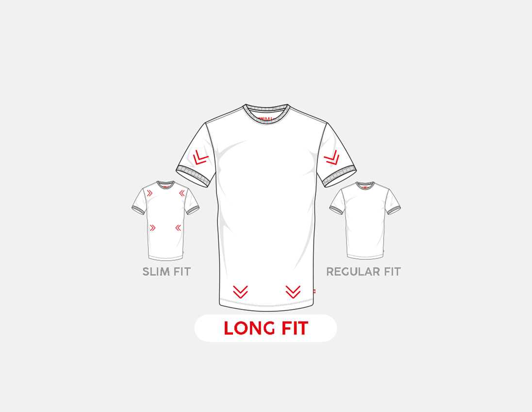 Themen: e.s. T-Shirt cotton stretch, long fit + weiß 1