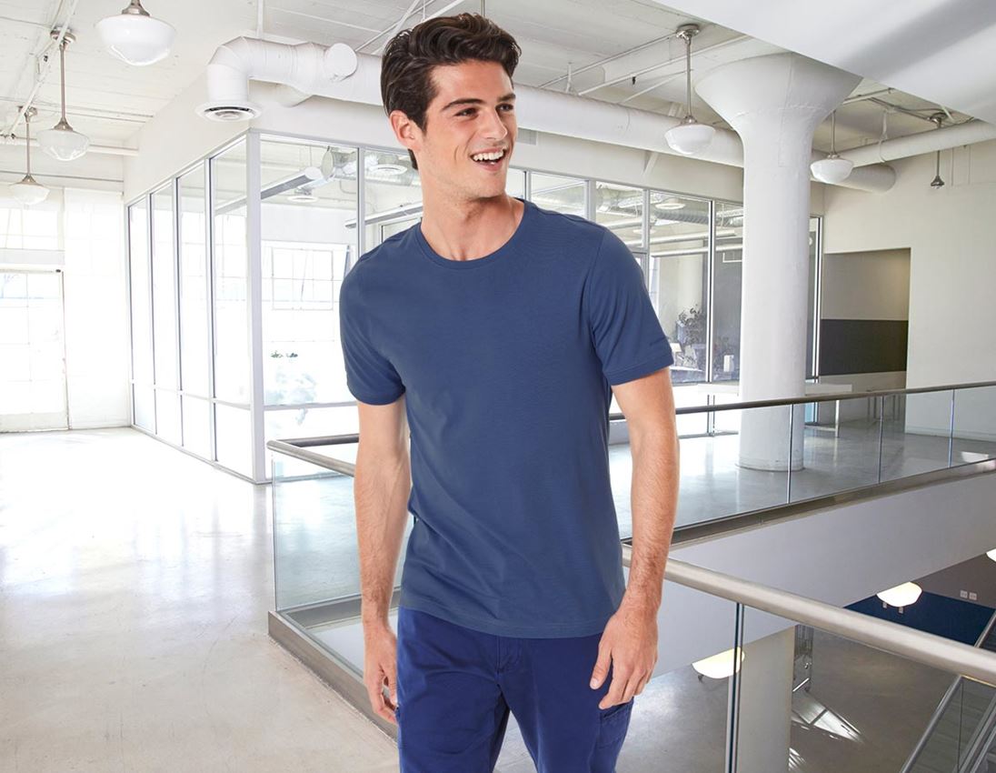 Temi: e.s. t-shirt cotton stretch, slim fit + cobalto
