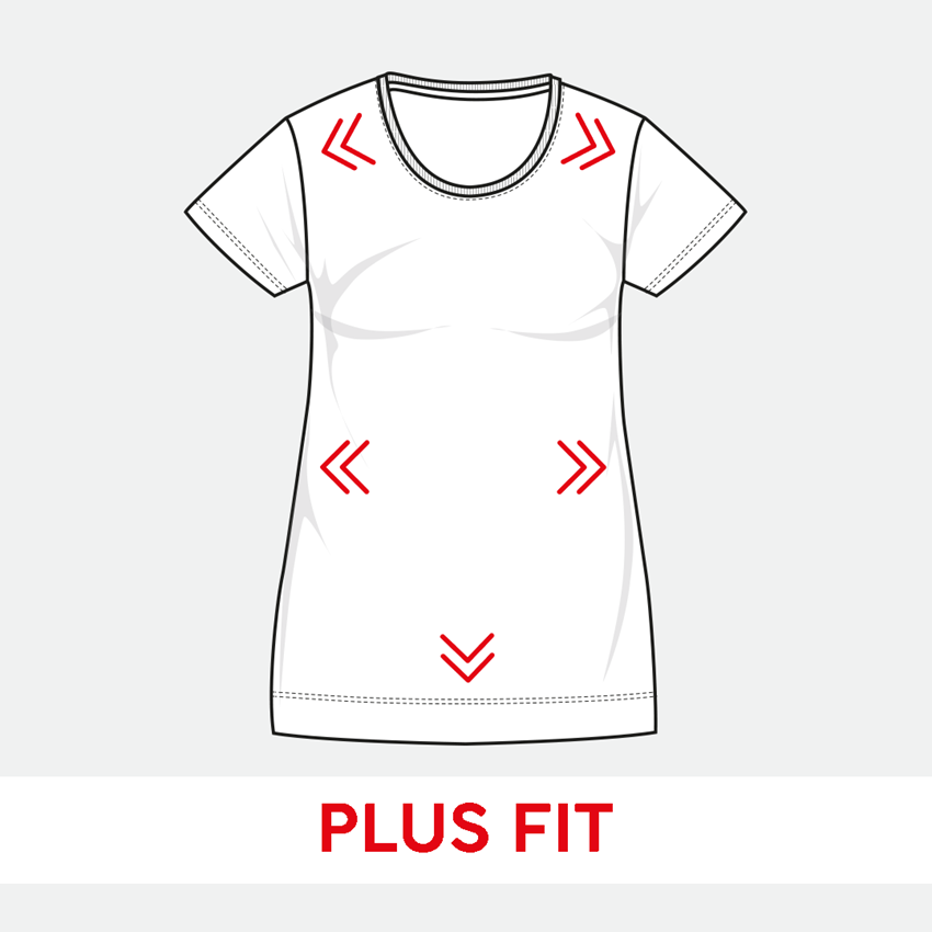 Maglie | Pullover | Bluse: e.s. t-shirt cotton stretch, donna, plus fit + bordeaux 2