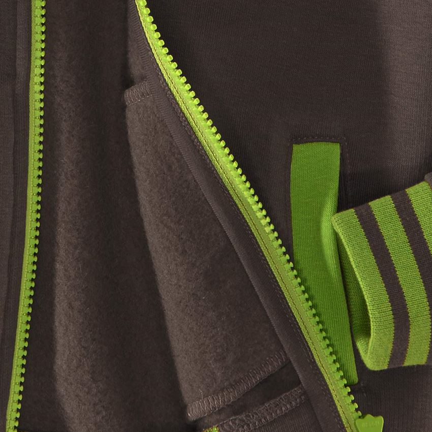 Maglie | Pullover | T-Shirt: Felpa aperta con cappuccio e.s.motion 2020,bambino + castagna/verde mare 2