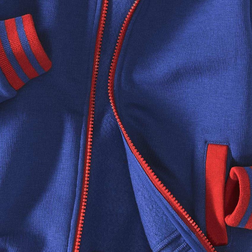 Maglie | Pullover | T-Shirt: Felpa aperta con cappuccio e.s.motion 2020,bambino + blu reale/rosso fuoco 2