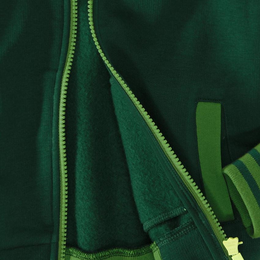 Maglie | Pullover | T-Shirt: Felpa aperta con cappuccio e.s.motion 2020,bambino + verde/verde mare 2