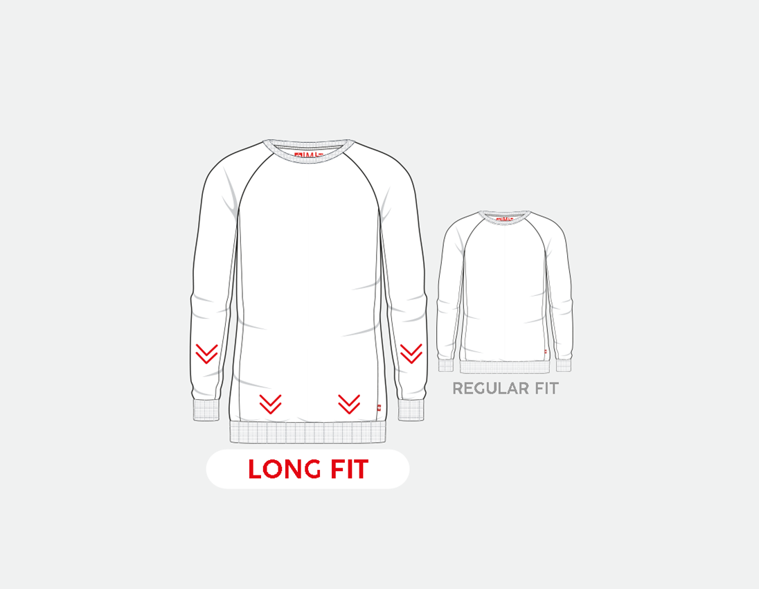 Maglie | Pullover | Camicie: e.s. felpa cotton stretch, long fit + grigio sfumato 1
