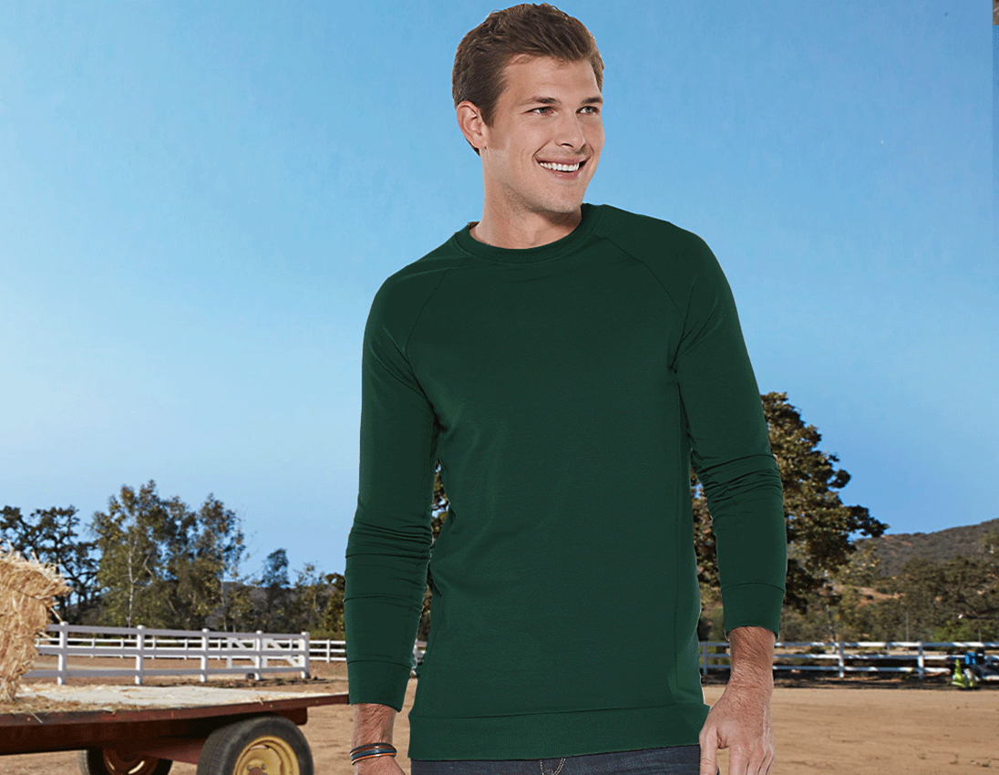 Maglie | Pullover | Camicie: e.s. felpa cotton stretch, long fit + verde