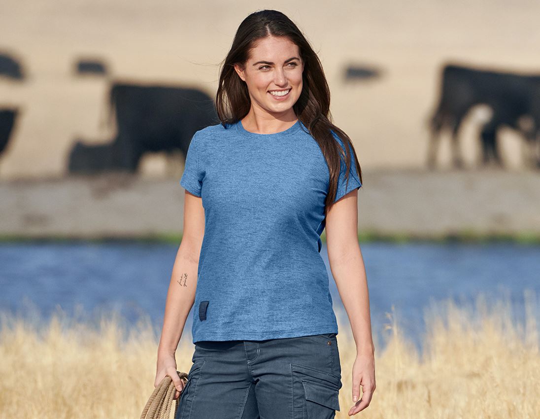 Maglie | Pullover | Bluse: T-shirt e.s.vintage, donna + blu artico melange