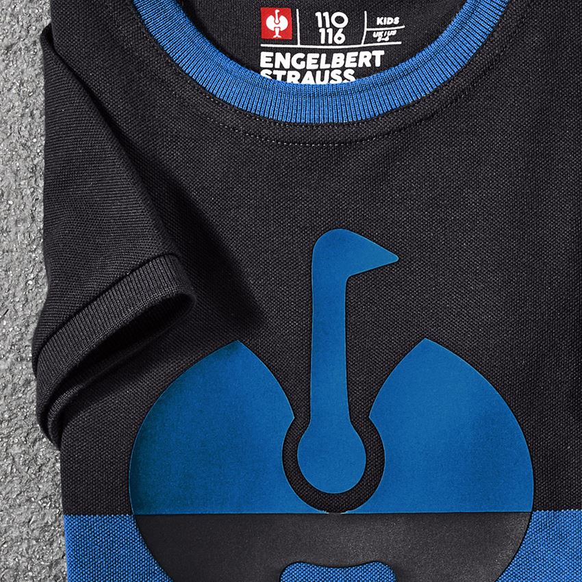 Maglie | Pullover | T-Shirt: e.s. Piqué-Shirt colourblock, bambino + grafite/blu genziana 2