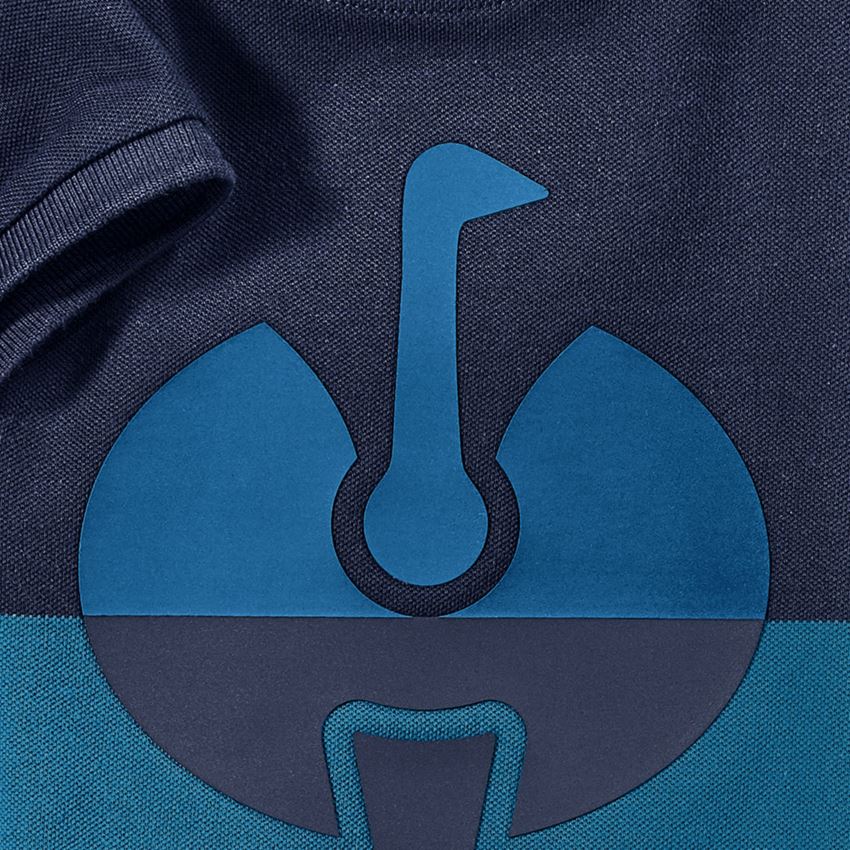 Maglie | Pullover | T-Shirt: e.s. Piqué-Shirt colourblock, bambino + blu scuro/atollo 2
