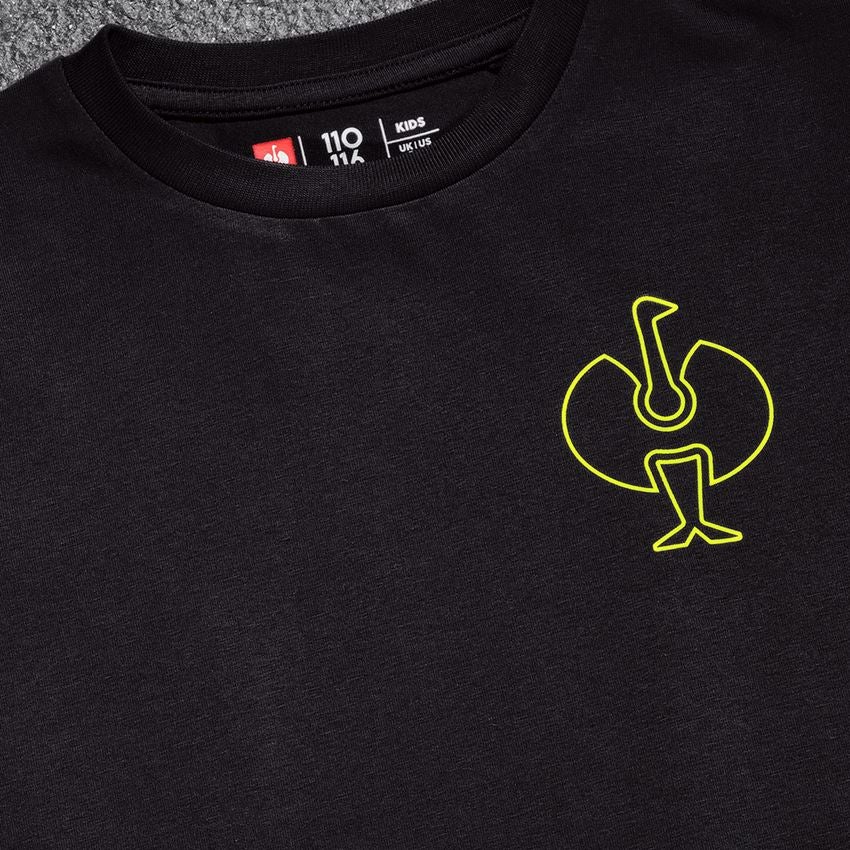Maglie | Pullover | T-Shirt: T-shirt e.s.trail, bambino + nero/giallo acido 2