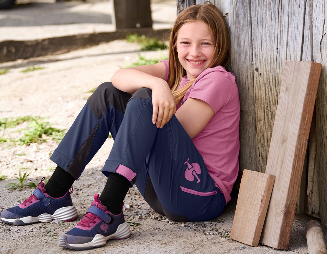 Maglie | Pullover | T-Shirt: T-shirt e.s.trail, bambino + rosa tara/blu profondo 4