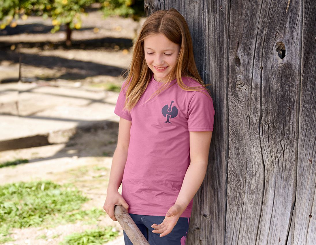 Maglie | Pullover | T-Shirt: T-shirt e.s.trail, bambino + rosa tara/blu profondo